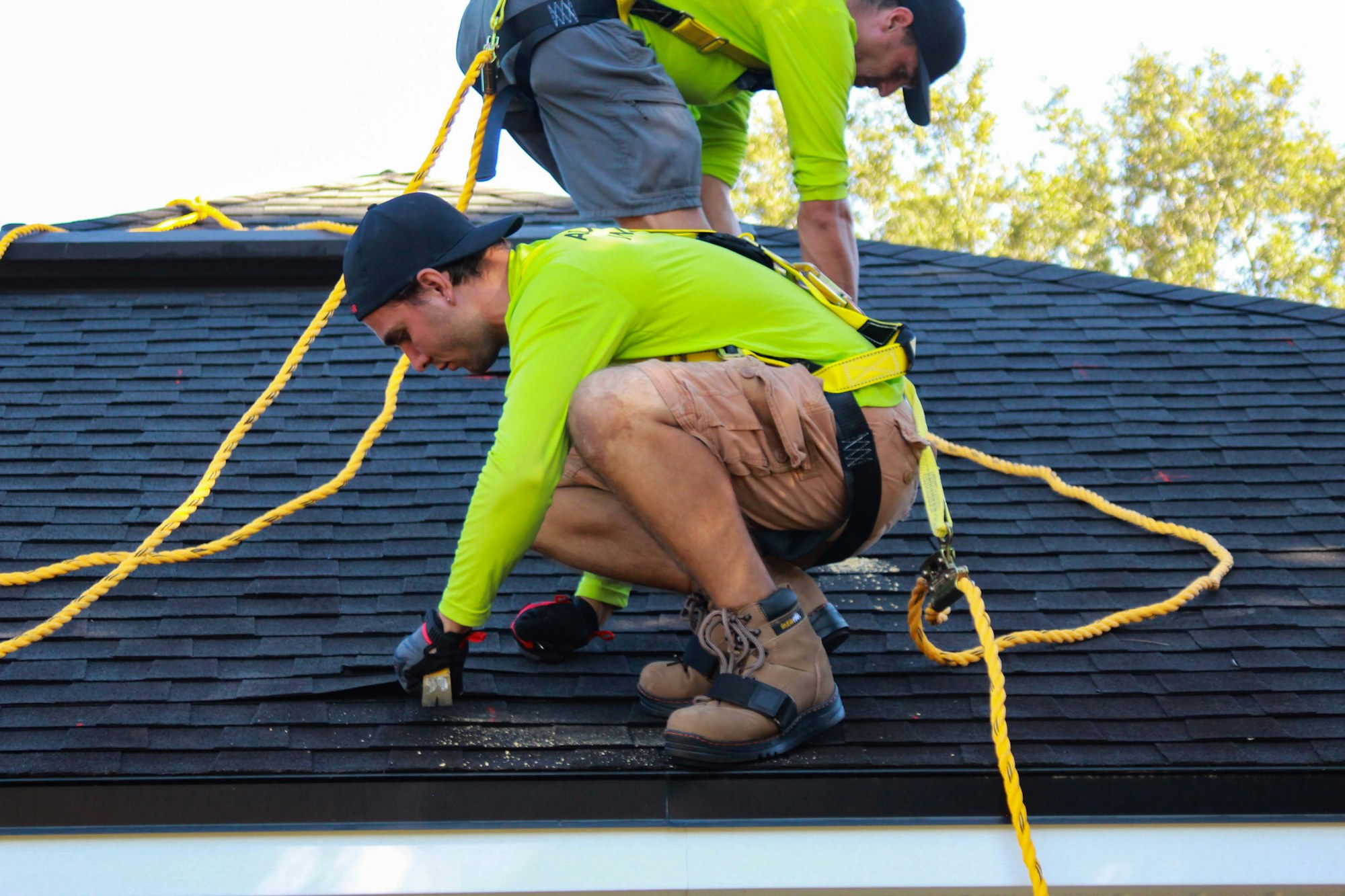 Roofer on a roof